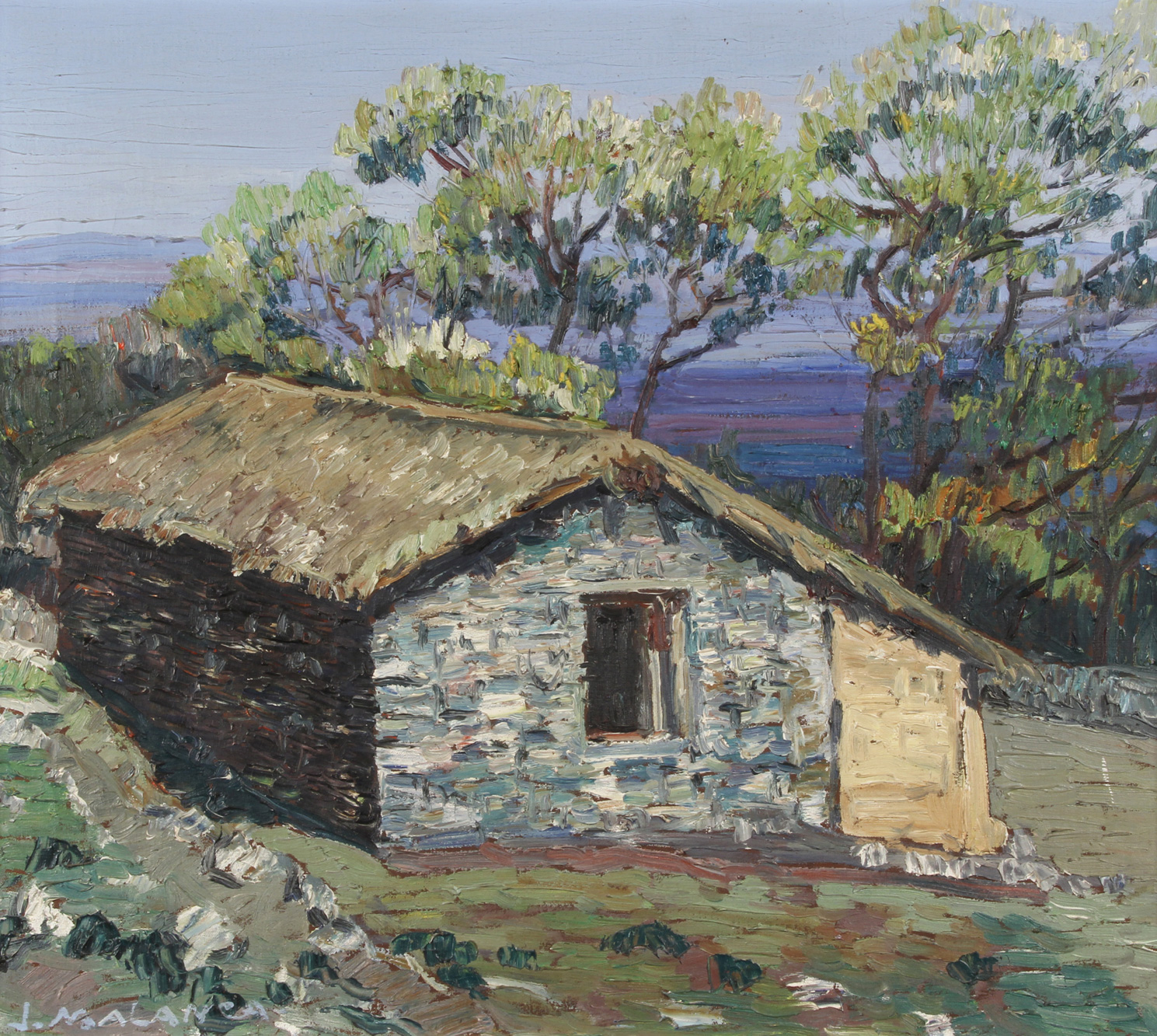 MALANCA, José A. 'PAISAJE CON RANCHO'