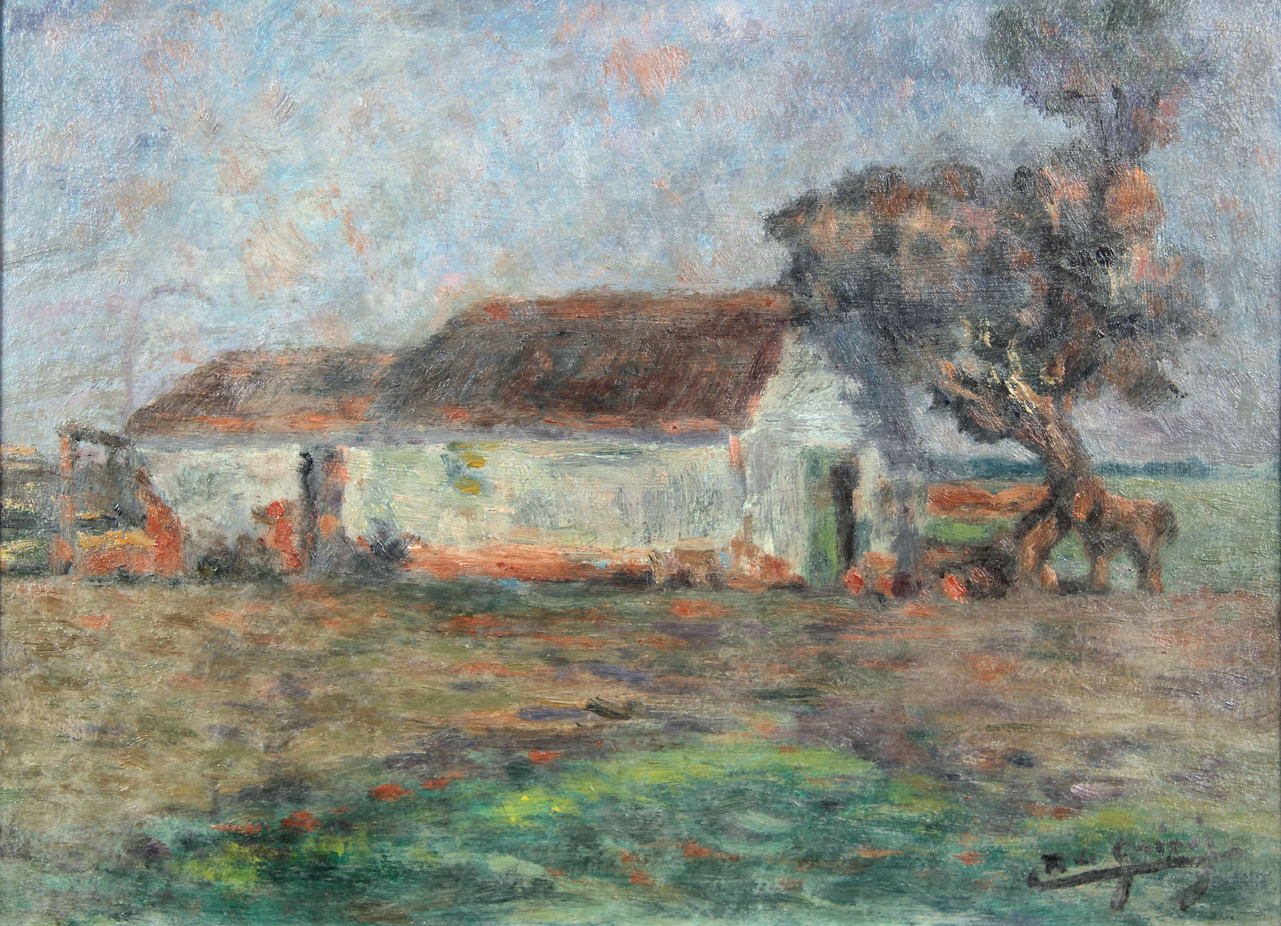 QUIRÓS, Cesáreo Bernaldo de  'PAISAJE CON RANCHO'