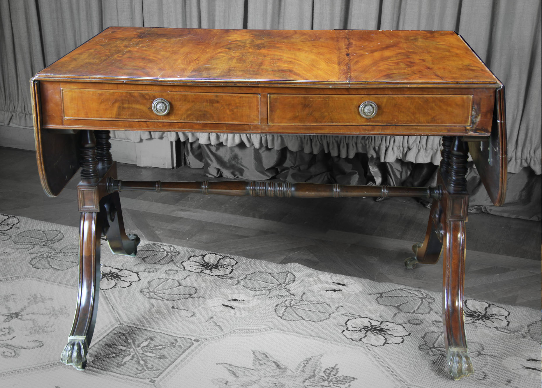  ANTIGUA SOFA TABLE INGLESA SIGLO XIX.