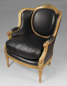 Lote 134: ANTIGUO SILLON BERGERE FRANCES DE ESTILO LUIS XVI.  ANTIGUO SILLON BERGERE FRANCES DE ESTILO LUIS XVI. 