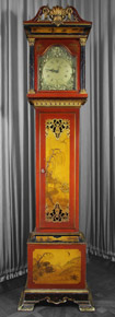 Lote 123: GRANDFATHER CLOCK INGLES CON DECORACION ORIENTAL.  GRANDFATHER CLOCK INGLES CON DECORACION ORIENTAL. 