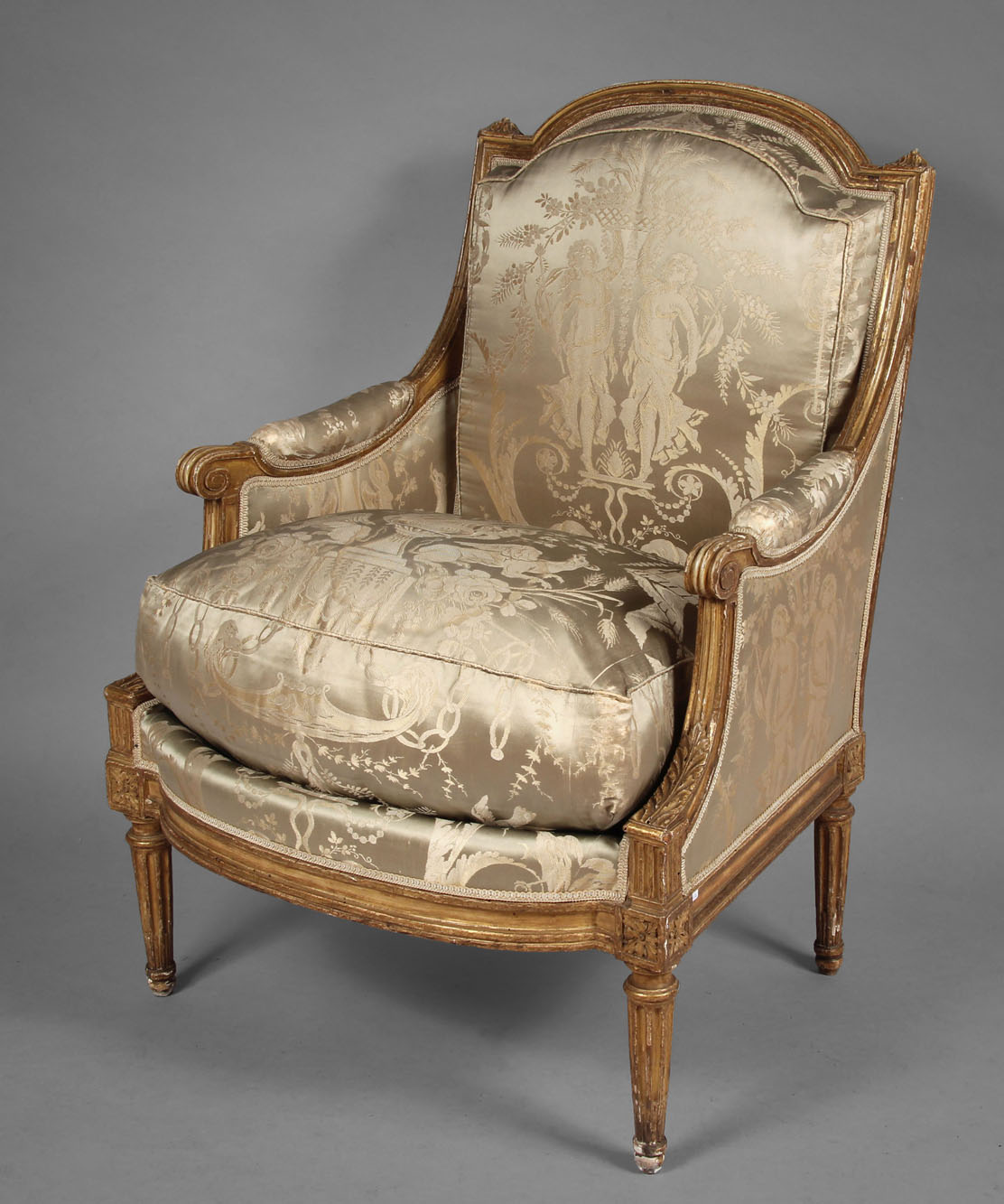  ANTIGUO SILLON BERGERE FRANCES ESTILO LUIS XVI. 