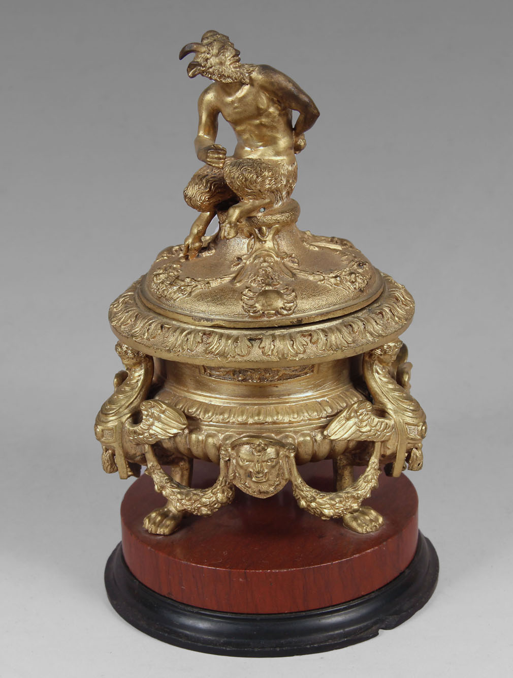  ANTIGUO TINTERO FRANCES DEL SIGLO XIX CON TAPA.