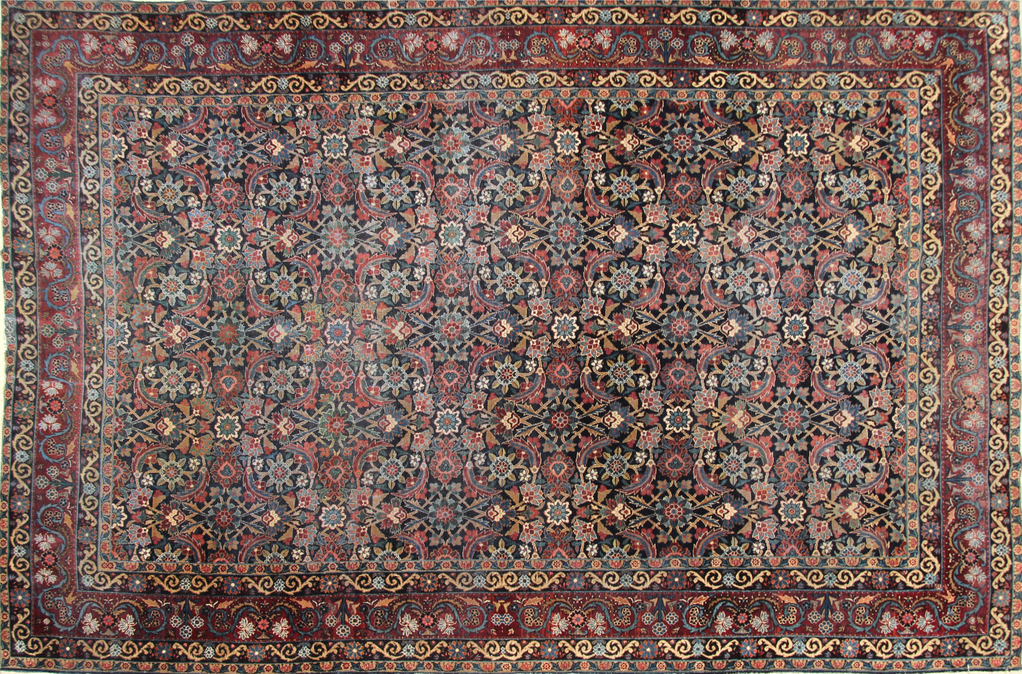  ANTIGUA ALFOMBRA PERSA DE LANA TEJIDA A MANO.