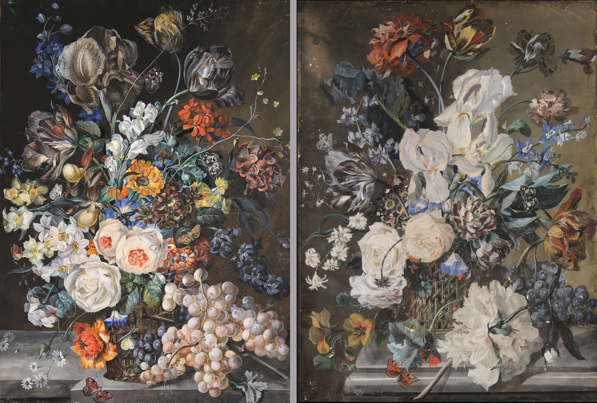 LUNGER, Gustav 'CANASTOS CON FLORES, FRUTAS E INSECTOS'