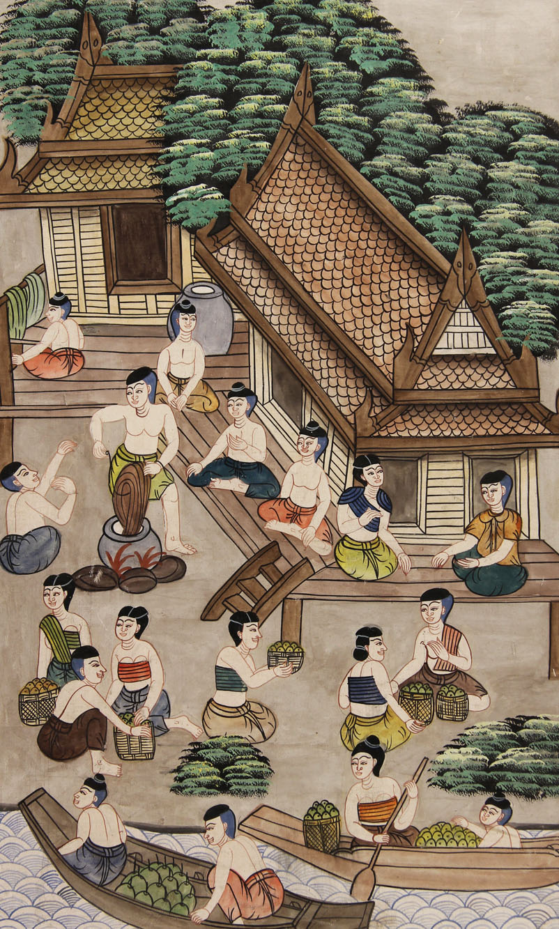 : PAR DE PINTURAS ORIENTALES ENMARCADAS. 