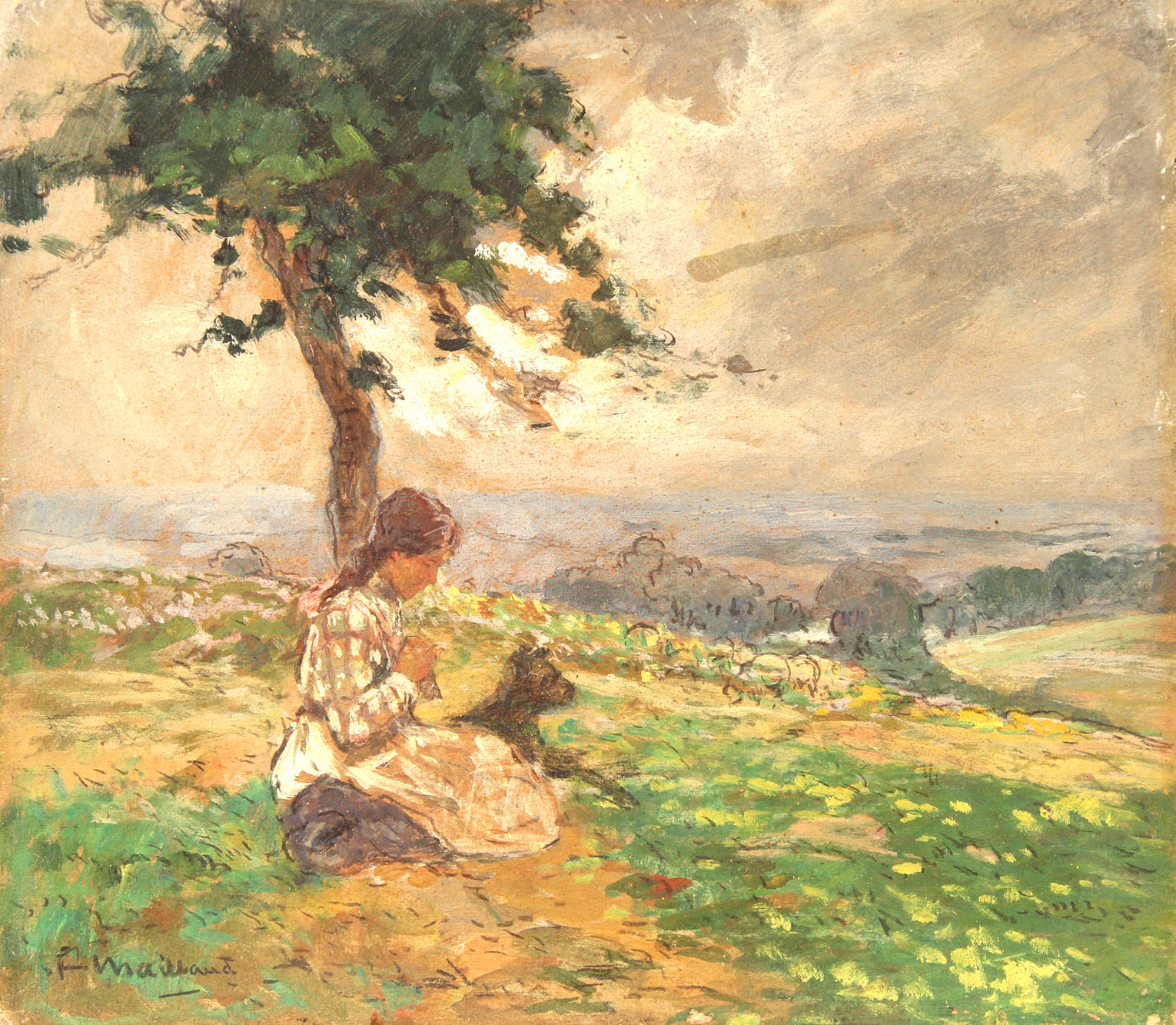MAILLAUD, Fernand 'NIÑA CON PERRO' 