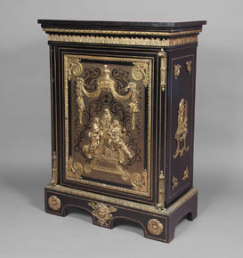 Lote 160: MUEBLE FRANCES DE ARRIMO ESTILO BOULLE.  MUEBLE FRANCES DE ARRIMO ESTILO BOULLE. 