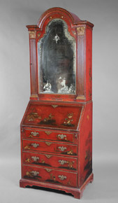 Lote 146: ANTIGUO BUREAU BOOKCASE INGLES CON DECORACION CHINOISERIE.  ANTIGUO BUREAU BOOKCASE INGLES CON DECORACION CHINOISERIE. 