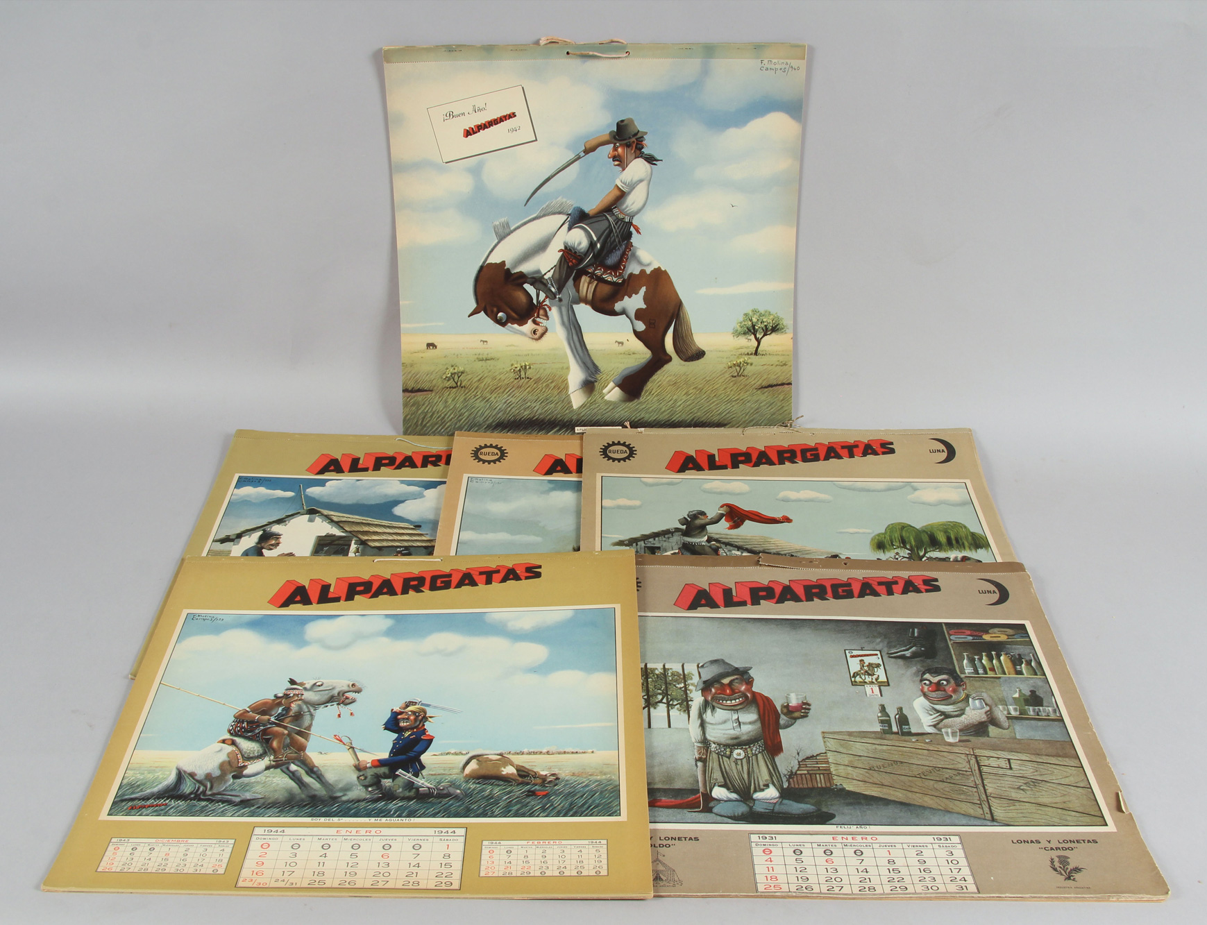  COLECCION COMPLETA DE ALMANAQUES DE ALPARGATAS. 