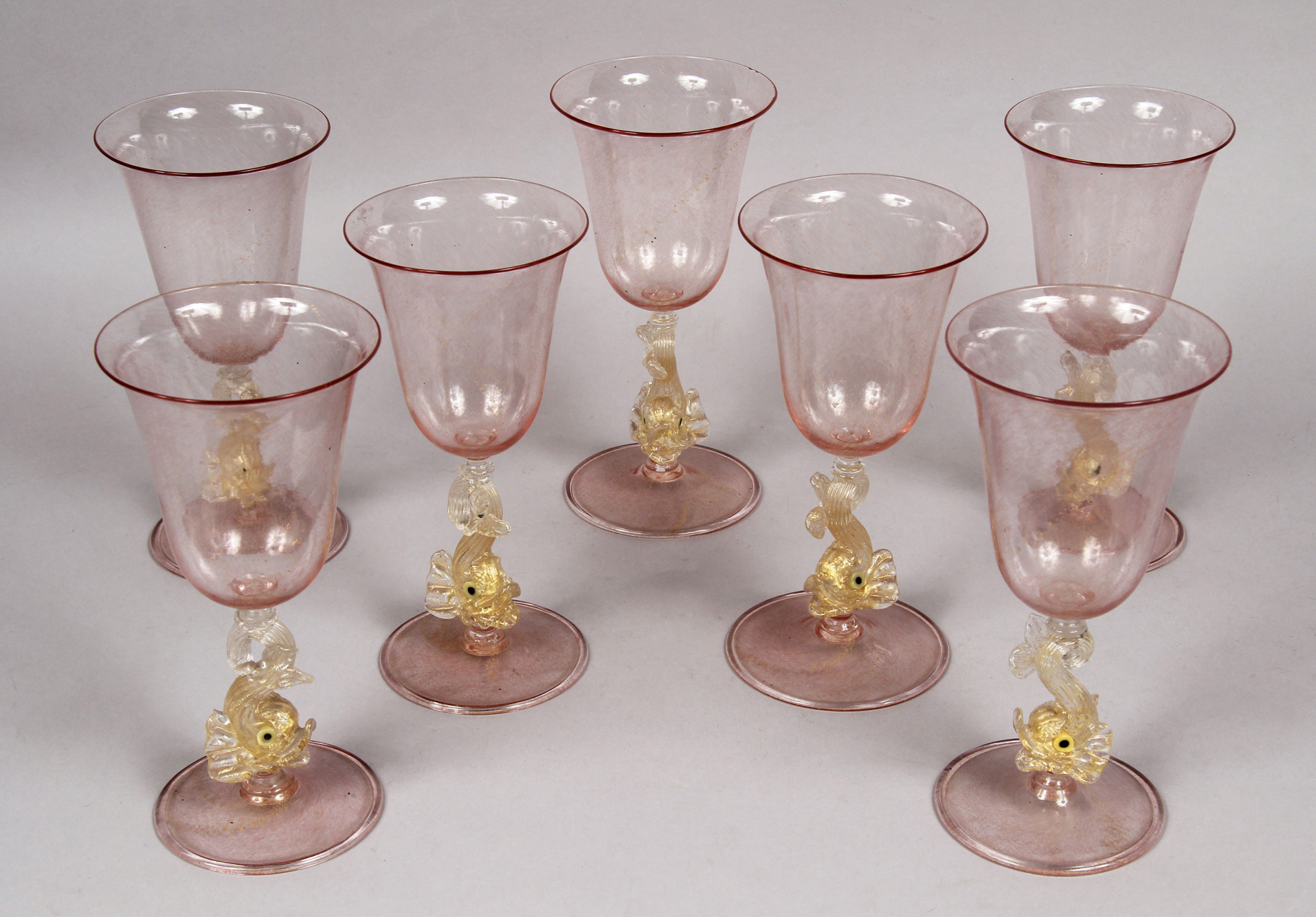  OCHO COPAS VENECIANAS MANUFACTURA DE MURANO. 