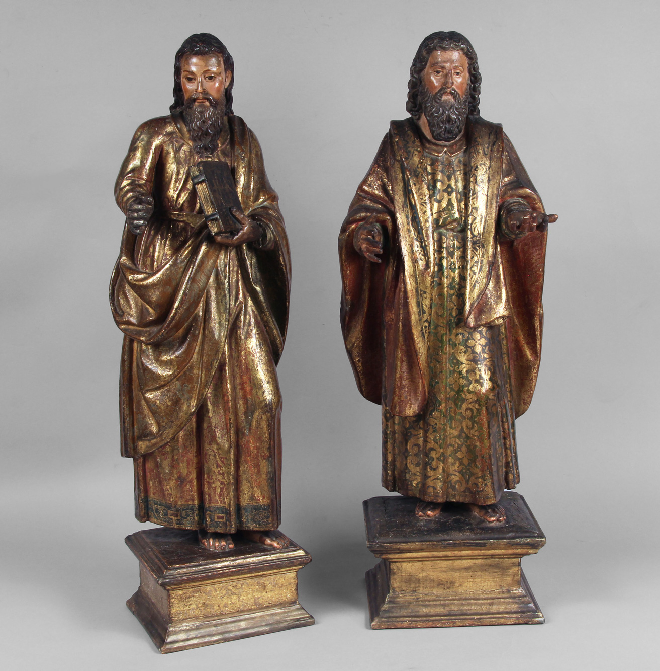 'EVANGELISTAS' PAR DE ANTIGUAS TALLAS DEL SIGLO XVIII.