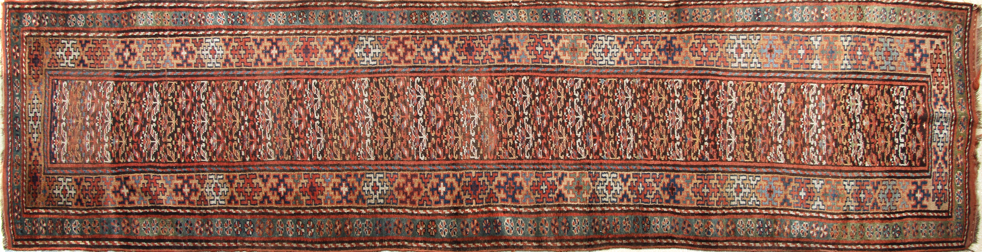 ALFOMBRA CAMINO CAUCASICA DE LANA TEJIDA A MANO. ALFOMBRA CAMINO CAUCASICA DE LANA TEJIDA A MANO.