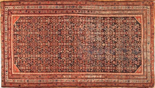 Lote 335: ALFOMBRA PERSA SENNEH DE LANA TEJIDA A MANO.  ALFOMBRA PERSA SENNEH DE LANA TEJIDA A MANO. 