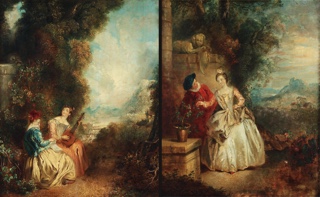 Lote 13: WATTEAU, Jean Antoine 'SCENE DANS UN PARC'