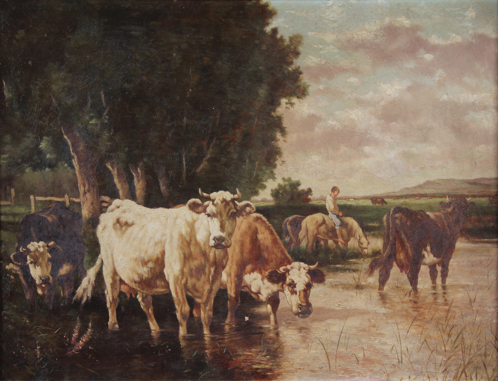 MENEGHELLI, E. 'VACAS EN EL ESTANQUE'