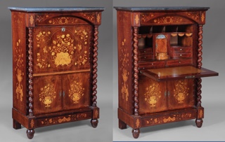 Lote 116: ANTIGUO SECRETAIRE ABATTANT HOLANDES DEL SIGLO XIX  ANTIGUO SECRETAIRE ABATTANT HOLANDES DEL SIGLO XIX 