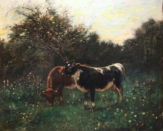 Lote 123: DE VUILLEFROY, Félix Dominique  'VACAS PASTANDO' 