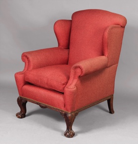 Lote 222: SILLON BERGERE INGLES DE ESTILO CHIPPENDALE.  SILLON BERGERE INGLES DE ESTILO CHIPPENDALE. 