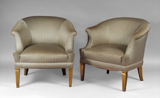 Lote 200: PAR DE SILLONES BERGERE DE ESTILO FRANCES.  PAR DE SILLONES BERGERE DE ESTILO FRANCES. 