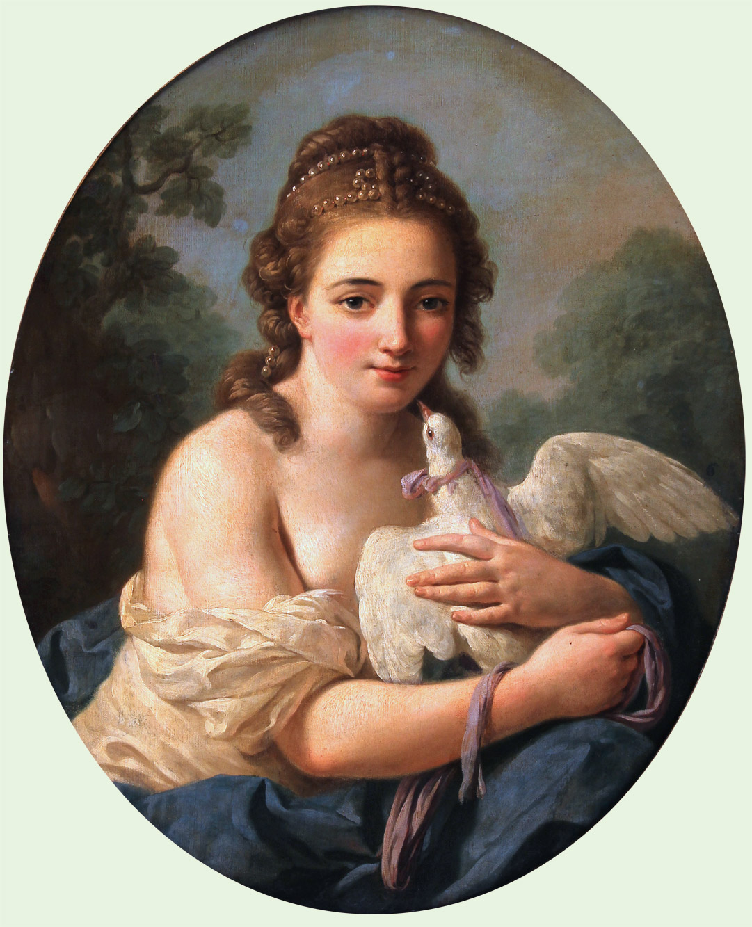 Escuela de  'JEUNE FILLE AU PIGEON'