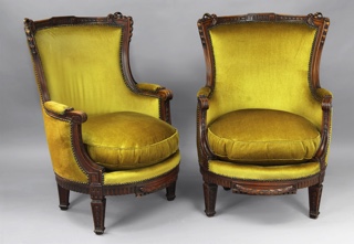 Lote 273: PAR DE SILLONES FRANCESES DE ESTILO LUIS XIV.  PAR DE SILLONES FRANCESES DE ESTILO LUIS XIV. 