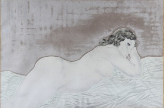 Lote 170: FOUJITA, Tsuguharu 'FEMME BLONDE ALLONGEE'