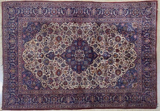 Lote 446: ALFOMBRA PERSA KESHAN DE LANA TEJIDA A MANO. ALFOMBRA PERSA KESHAN DE LANA TEJIDA A MANO.