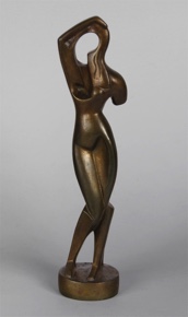 Lote 711: FIGURA DE BRONCE CON PATINA MARRON DORADO.  FIGURA DE BRONCE CON PATINA MARRON DORADO. 