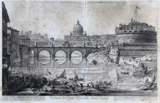 Lote 161: PIRANESI, Giovanni Battista 'VEDUTA DEL PONTE E CASTELLO SANT'ANGELO'