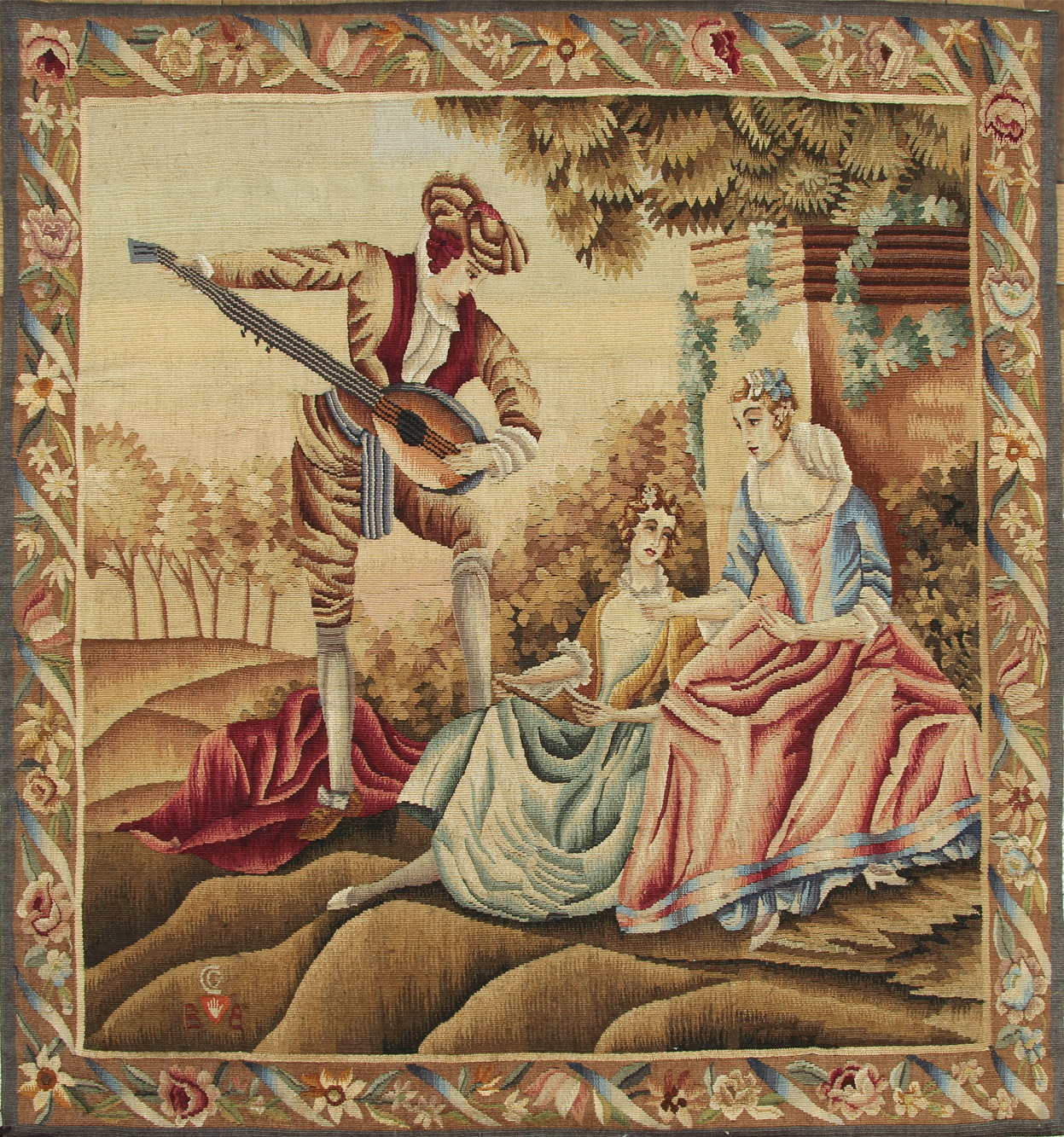  PEQUEÑA TAPICERIA FRANCESA AUBUSSON SIGLO XIX. 
