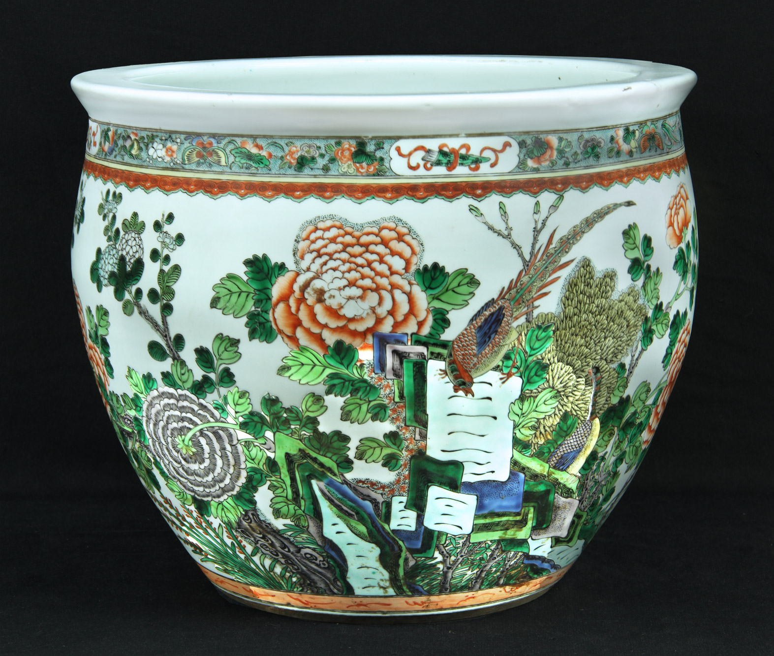  GRAN CACHE POT DE PORCELANA CHINA FAMILLE VERT. 