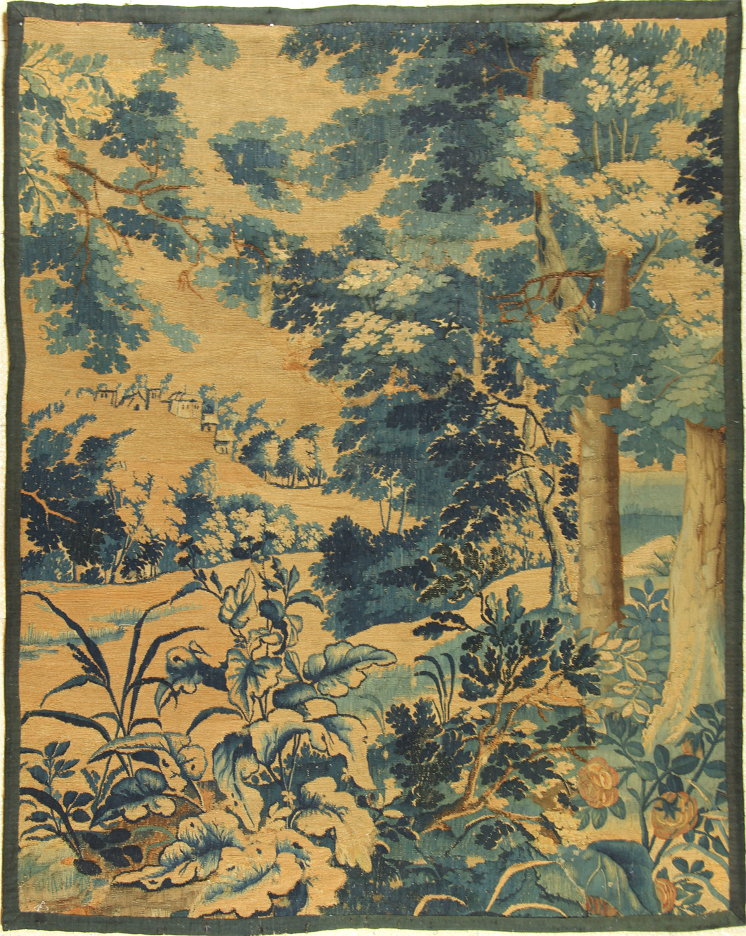  FRAGMENTO DE ANTIGUA TAPICERIA FRANCESA VERDURE.
