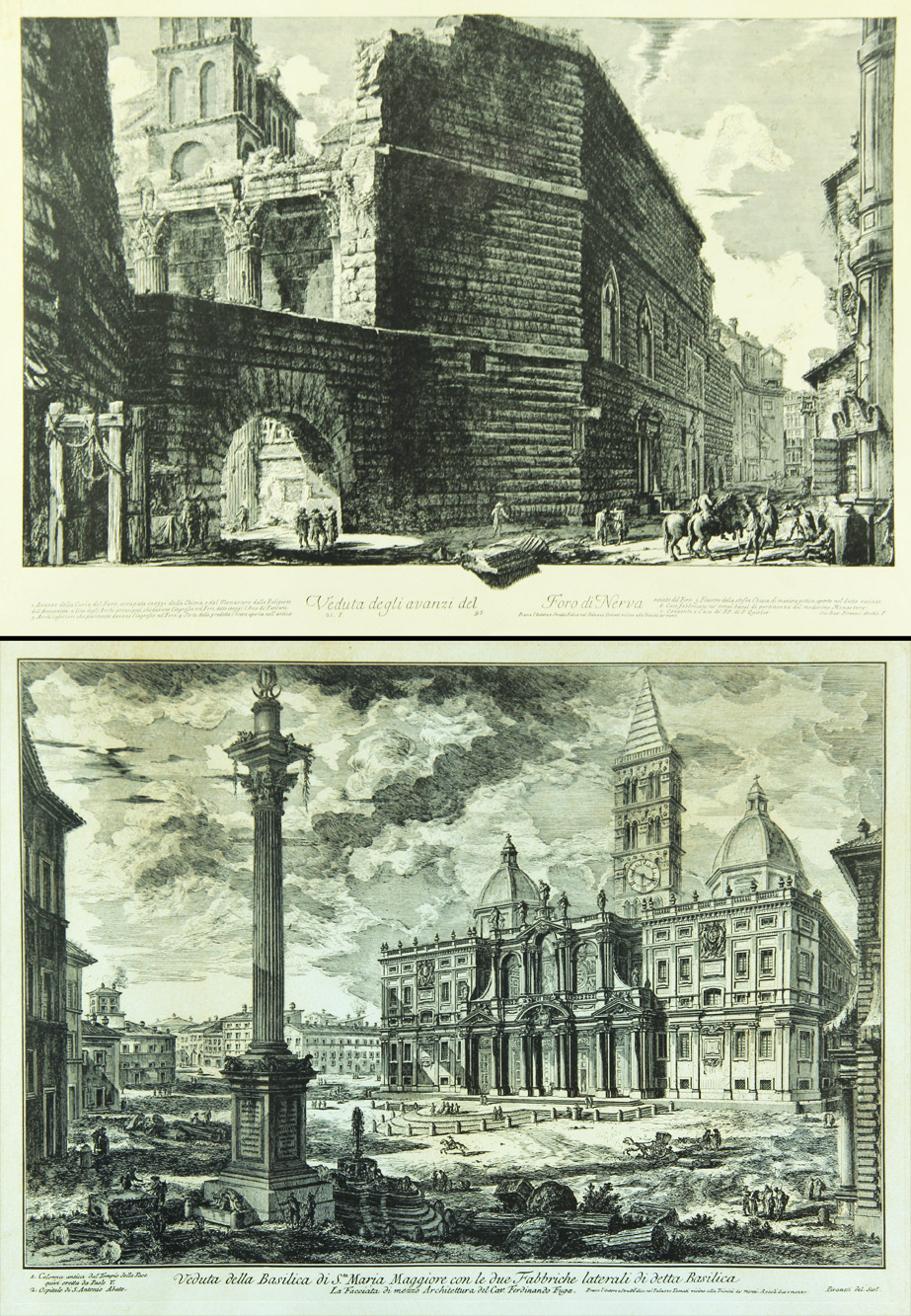 PIRANESI, Giovanni Battista PAR DE GRABADOS ITALIANOS DE PIRANESI. 