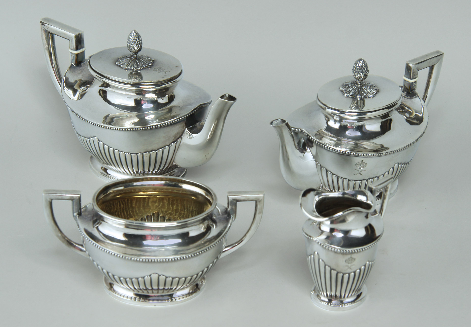  CONJUNTO DE PLATA DINAMARQUESA 925 PARA TE Y CAFE. 