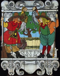 Lote 135: RETABLO DECORATIVO PINTADO A MANO PARA COLGAR.  RETABLO DECORATIVO PINTADO A MANO PARA COLGAR. 