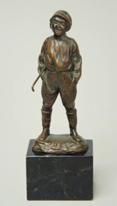 Lote 601: PEQUEÑA FIGURA DE BRONCE CON PATINA MARRON. PEQUEÑA FIGURA DE BRONCE CON PATINA MARRON.