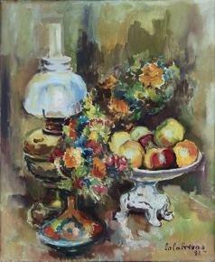 Lote 122: FREXAS, Lola 'COMPOSICION CON FLORES Y FRUTOS' 