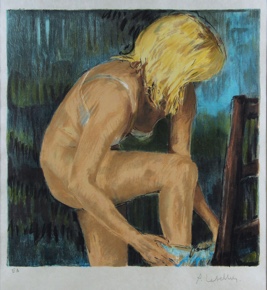 Lote 152: LETELLIER, Pierre 'FEMME DEMI NUE A LA TOILETTE'