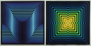 Lote 151: VASARELY, Jean Pierre dit YVARAL PAR DE SERIGRAFIAS ORIGINALES DE YVARAL.