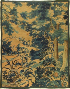 Lote 400: FRAGMENTO DE ANTIGUA TAPICERIA FRANCESA VERDURE. FRAGMENTO DE ANTIGUA TAPICERIA FRANCESA VERDURE.