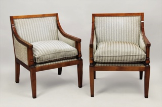 Lote 197: PAR DE SILLONES DE ESTILO NEOCLASICO.  PAR DE SILLONES DE ESTILO NEOCLASICO. 