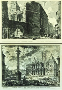 Lote 81: PIRANESI, Giovanni Battista PAR DE GRABADOS ITALIANOS DE PIRANESI. 
