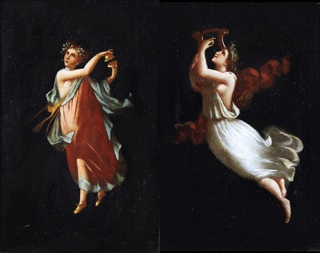 Lote 157: PAR DE PINTURAS NAPOLITANAS SOBRE TELA.  PAR DE PINTURAS NAPOLITANAS SOBRE TELA. 
