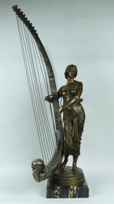 Lote 454: COUDRAY, Georges Charles 'TAHOSER, EGYPCIAN HARPIST'