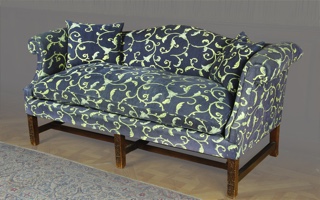 Lote 249: SOFA INGLES DE ESTILO CHIPPENDALE PARA TRES CUERPOS.  SOFA INGLES DE ESTILO CHIPPENDALE PARA TRES CUERPOS. 