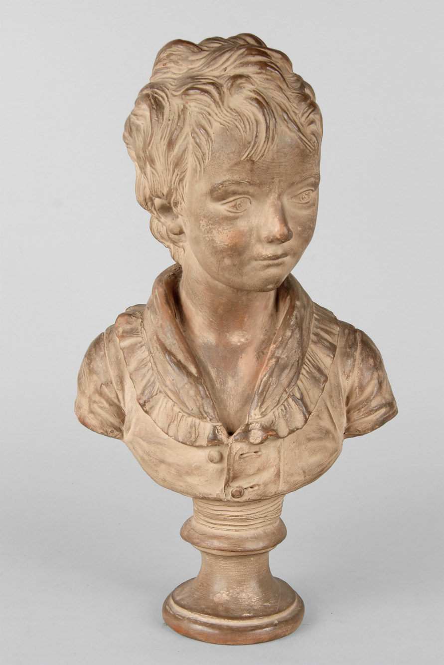  BUSTO FRANCES DE TERRACOTA FIRMADO HOUDON. 
