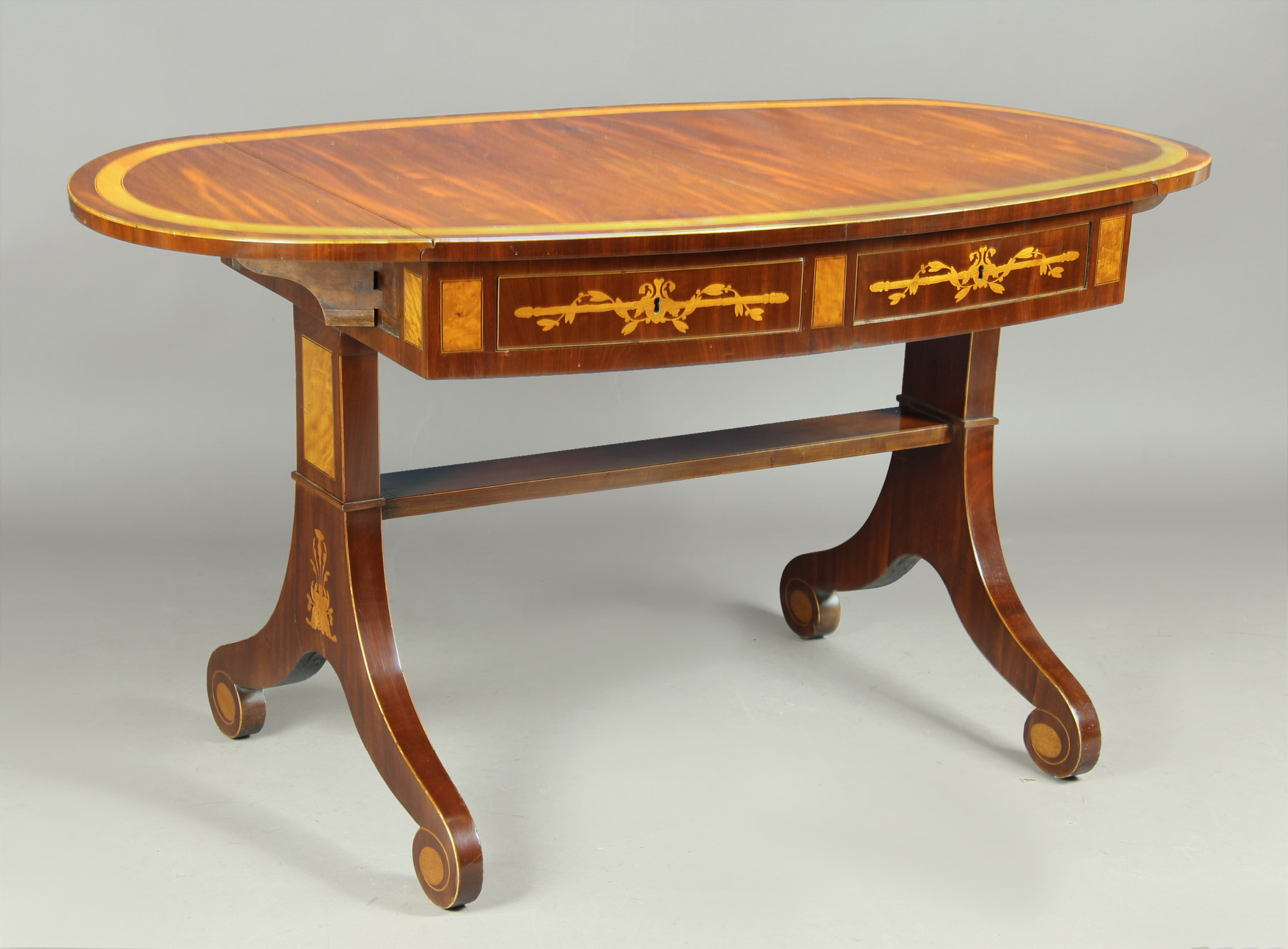  ANTIGUA SOFA TABLE DANESA DE EPOCA BIEDERMEIER. 