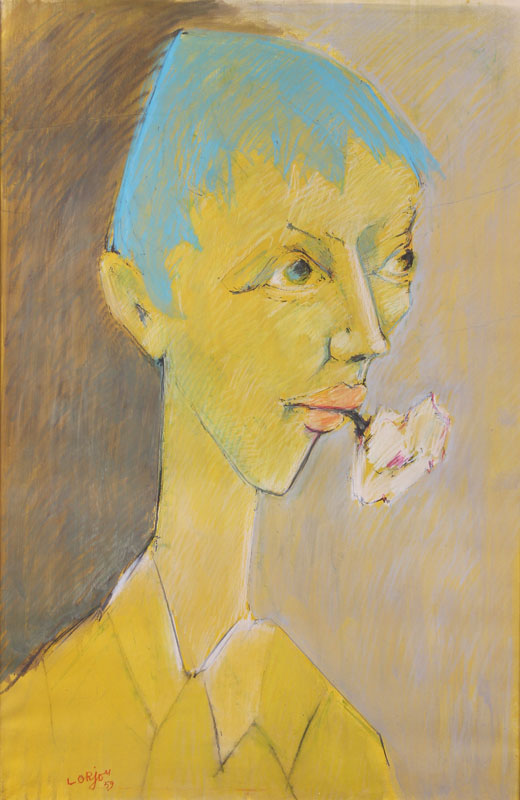 LORJOU, Bernard 'RETRATO DE JOVEN CON FLOR'