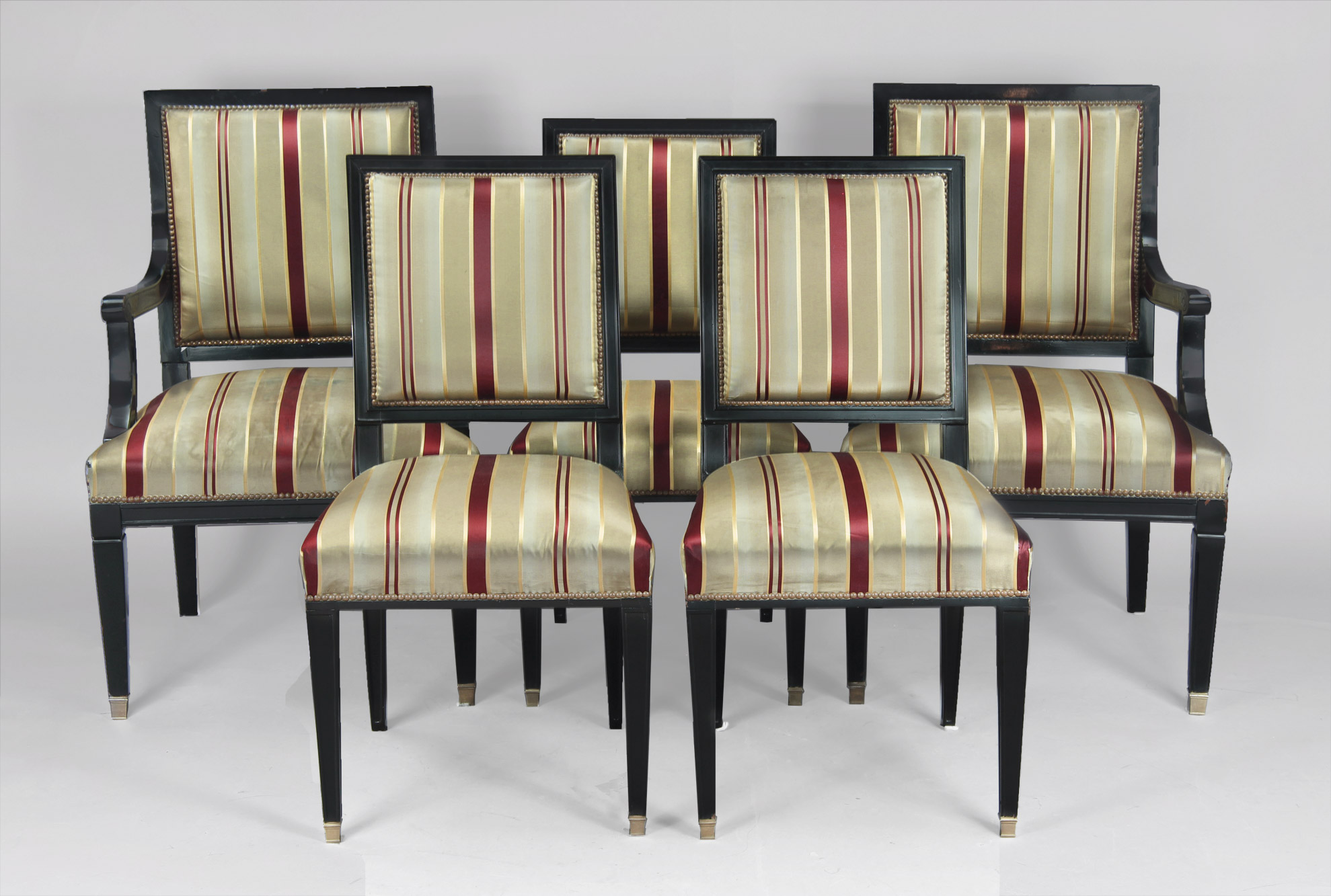 DOS SILLONES Y CUATRO SILLAS DE LA CASA JANSEN PARA COMEDOR. DOS SILLONES Y CUATRO SILLAS DE LA CASA JANSEN PARA COMEDOR.